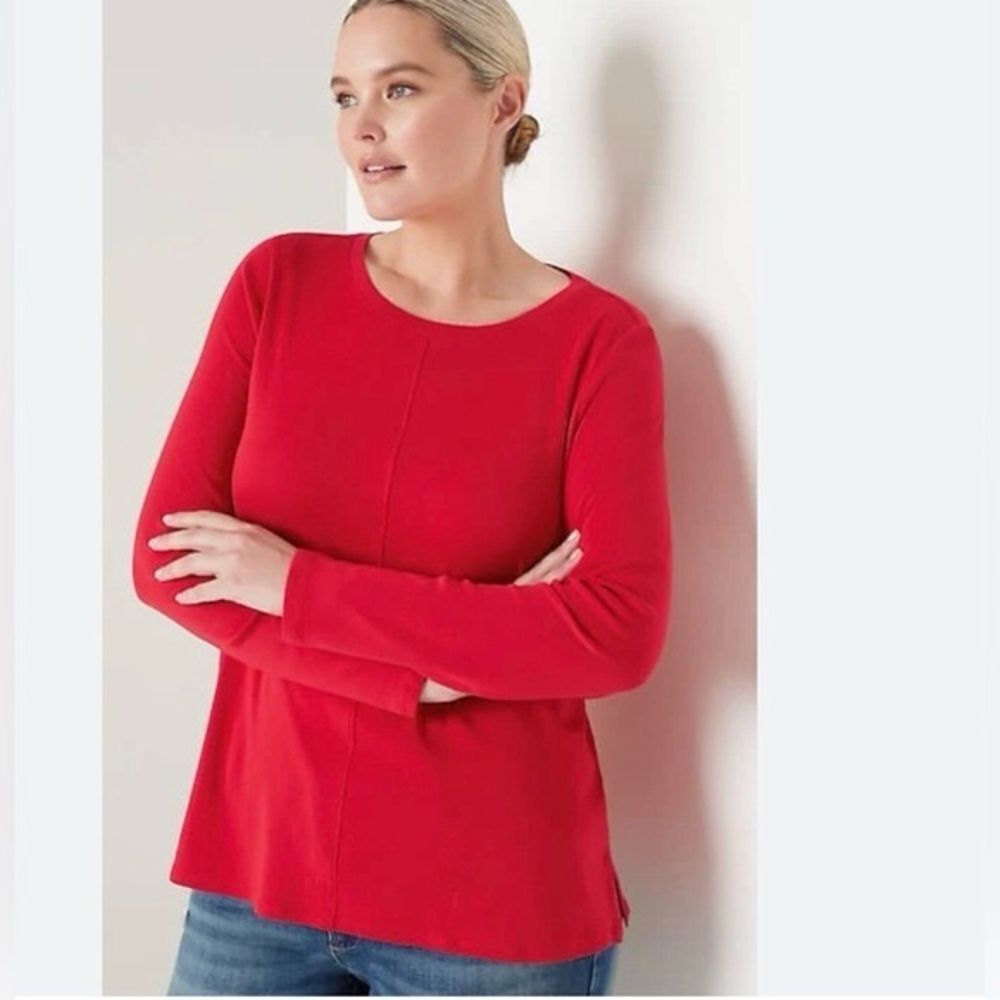 J. Jill Vibrant Red Women's Long Sleeve Top